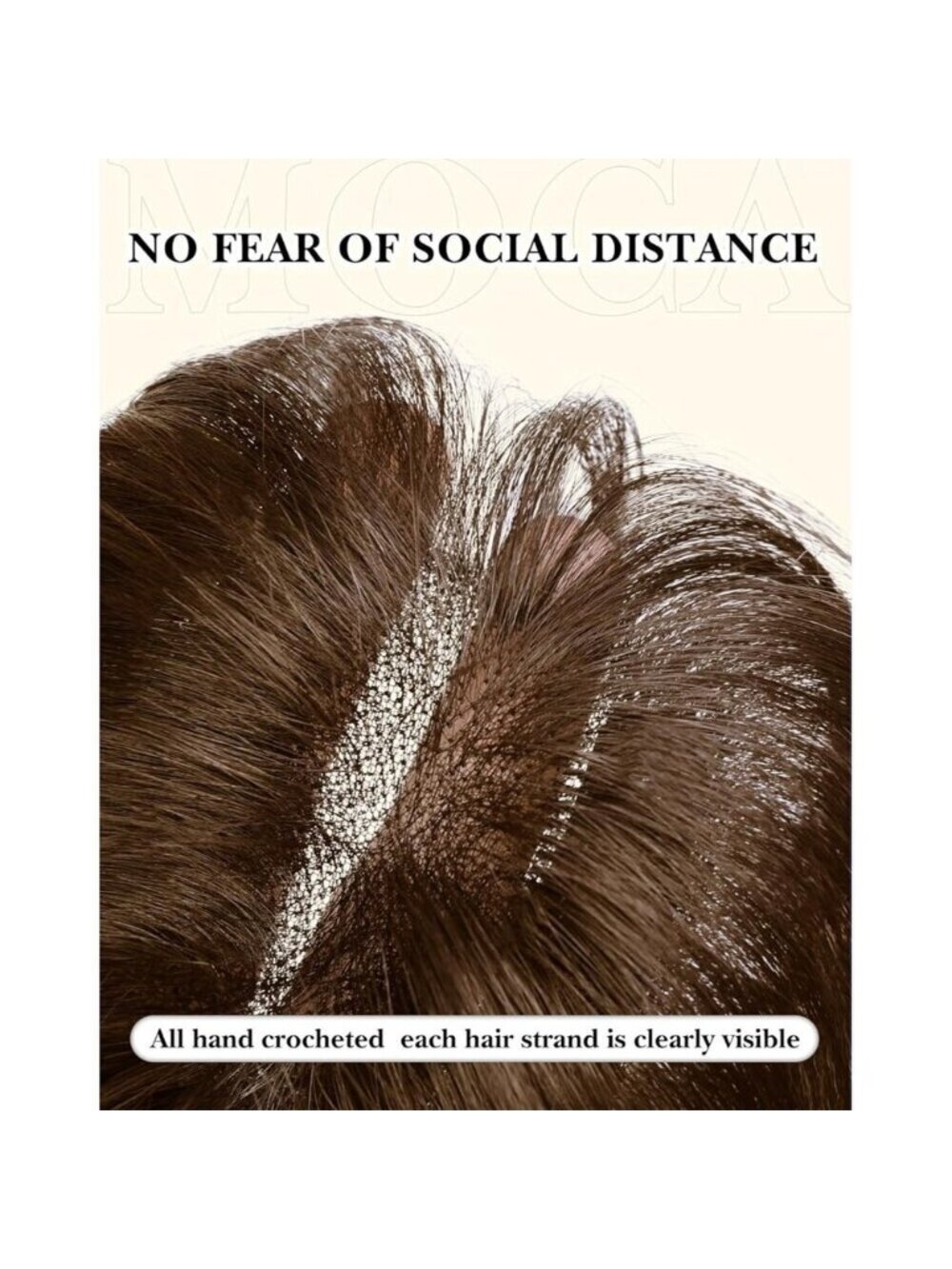 Women Brown Real Human Hair Topper 10 Inch Clip In Bangs Medium Silk BASE - Picture 3 of 7
